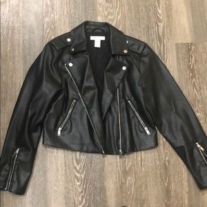 H&M Faux Leather Cropped Jacket